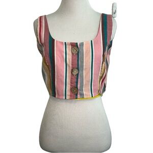 🎀 3/$20 Haute Monde large striped crop top